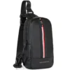 Leather tommy hilfiger crossbody sling black bag for men