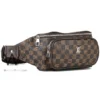 Louis vuitton waist brown monogram leather bag for men lv