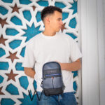 Tommy Hilfiger Blue Leather Sling Bag Men | Watches Prime