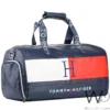 Tommy Hilfiger Navy Blue Leather Duffle Bag | Watches Prime