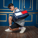 Tommy Hilfiger Navy Blue Leather Duffle Bag | Watches Prime