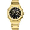 Nf9216s g b naviforce watch water resistant 30m men black dial stainless steel metal gold strap quartz battery digital analog three hand for dream