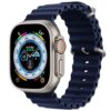 Abyss Blue Rubber Ocean Band For Apple Watch Correa Silicone Bracelet For Iwatch Ultra 2 Serie 7 6 Se 8 9 10 Strap With Silver Buckle | Watches Prime