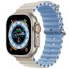 Antique Mist Blue Rubber Ocean Band For Apple Watch Correa Silicone Bracelet For Iwatch Ultra 2 Serie 7 6 Se 8 9 10 Strap With Silver Buckle | Watches Prime