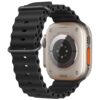 Black Rubber Ocean Band For Apple Watch Correa Silicone Bracelet For Iwatch Ultra 2 Serie 7 6 Se 8 9 10 Strap With Black Buckle | Watches Prime