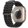 Black rubber ocean band for apple watch correa silicone bracelet for iwatch ultra 2 serie 7 6 se 8 9 10 strap with silver buckle 38 40 41 42 44 45 46 49mm