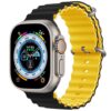 Black Yellow Rubber Ocean Band For Apple Watch Correa Silicone Bracelet For Iwatch Ultra 2 Serie 7 6 Se 8 9 10 Strap With Silver Buckle | Watches Prime