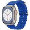 Blue Rubber Ocean Band For Apple Watch Correa Silicone Bracelet For Iwatch Ultra 2 Serie 7 6 Se 8 9 10 Strap With Silver Buckle | Watches Prime