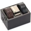 Calvin Klein CK Black Brown Leather Belt Set | Watches Prime