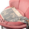 Chanel gray cashmere wool scarf wrap shawl for women