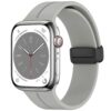 Gray Rubber Magnetic Silicone Strap For Apple Smart Watch Band For Iwatch Series 9 8 7 Se 6 5 4 3 Ultra With Black Buckle | Watches Prime