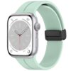 Light Green Rubber Magnetic Silicone Strap For Apple Smart Watch Band For Iwatch Series 9 8 7 Se 6 5 4 3 Ultra With Black Buckle | Watches Prime