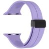 Light purple rubber magnetic silicone strap for apple smart watch band for iwatch series 9 8 7 se 6 5 4 3 ultra with black buckle 40 41 42 44 45 49mm