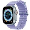 Light Purple Rubber Ocean Band For Apple Watch Correa Silicone Bracelet For Iwatch Ultra 2 Serie 7 6 Se 8 9 10 Strap With Silver Buckle | Watches Prime