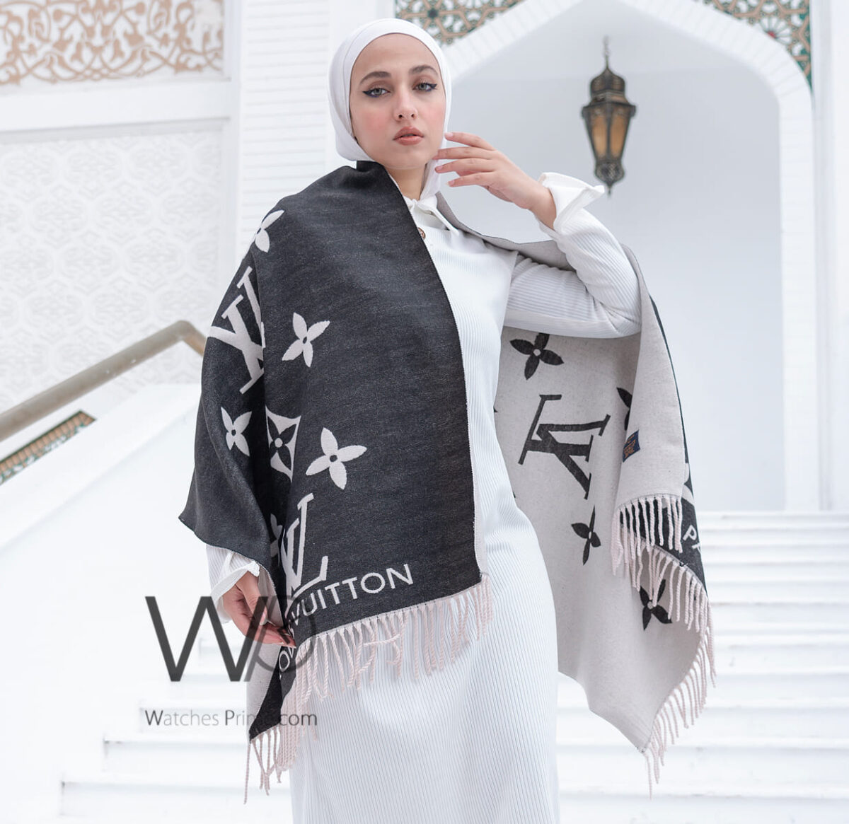 Louis Vuitton LV Gray Cashmere Wool Scarf | Watches Prime