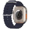 Midnight blue rubber ocean band for apple watch correa silicone bracelet for iwatch ultra 2 serie 7 6 se 8 9 10 strap with silver buckle 38 40 41 42 44 45 46 49mm