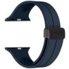 Midnight rubber magnetic silicone strap for apple smart watch band for iwatch series 9 8 7 se 6 5 4 3 ultra with black buckle 40 41 42 44 45 49mm