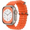 Orange Rubber Ocean Band For Apple Watch Correa Silicone Bracelet For Iwatch Ultra 2 Serie 7 6 Se 8 9 10 Strap With Silver Buckle | Watches Prime