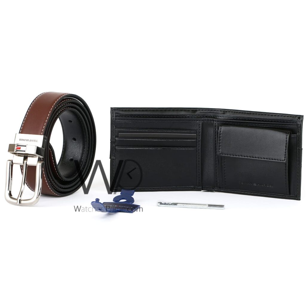 tommy hilfiger wallet and belt set