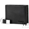 Original klein jeans ck men wallet keychain black genuine leather gift set