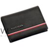 original tommy hilfiger genuine leather bi fold men black card case wallet
