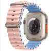 Pink Sand Mist Blue Rubber Ocean Band For Apple Watch Correa Silicone Bracelet For Iwatch Ultra 2 Serie 7 6 Se 8 9 10 Strap With Silver Buckle | Watches Prime