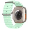 Pistachio rubber ocean band for apple watch correa silicone bracelet for iwatch ultra 2 serie 7 6 se 8 9 10 strap with silver buckle 38 40 41 42 44 45 46 49mm