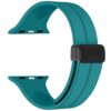 Stone blue rubber magnetic silicone strap for apple smart watch band for iwatch series 9 8 7 se 6 5 4 3 ultra with black buckle 40 41 42 44 45 49mm