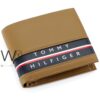 Tommy hilfiger authentic wallet for men brown blue genuine leather