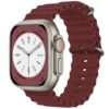 Wine Red Rubber Ocean Band For Apple Watch Correa Silicone Bracelet For Iwatch Ultra 2 Serie 7 6 Se 8 9 10 Strap With Silver Buckle | Watches Prime