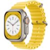 Yellow Rubber Ocean Band For Apple Watch Correa Silicone Bracelet For Iwatch Ultra 2 Serie 7 6 Se 8 9 10 Strap With Silver Buckle | Watches Prime