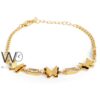 gold stainless steel bracelet for women butterflies
