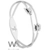 silver stainless steel bracelet double for women with two butterflies