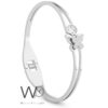 silver stainless steel bracelet for women with butterfly and big diamond