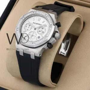 audemars piguet black rubber strap watch for women