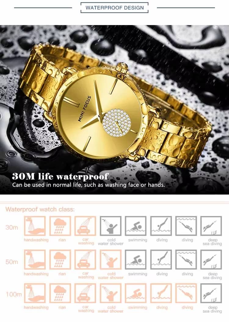 mf0222l mini focus watch for women crystals silver dial stainless steel metal strap quartz battery analog 14