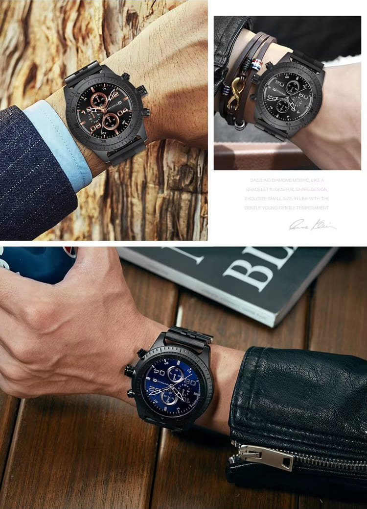 mf0230g mini focus watch for men black dial stainless steel metal strap quartz battery analog chronograph 11