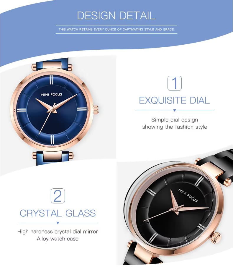 mf0235l mini focus watch for women gold dial stainless steel metal golden strap quartz battery analog 12
