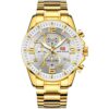 mf0278g 02 mini focus watch for men silver dial stainless steel metal gold strap quartz battery analog chronograph