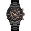 mf0294g 04 mini focus watch for men black dial stainless steel metal strap quartz battery analog chronograph