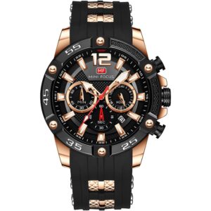 mf0349g 03 mini focus watch for men black dial rubber strap quartz battery analog chronograph
