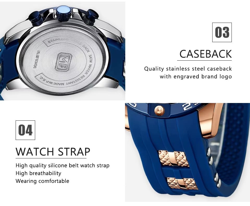 mf0349g mini focus watch for men blue dial rubber strap quartz battery analog chronograph 17