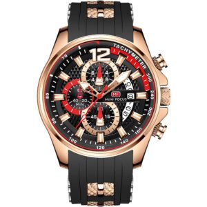 mf0350g 01 mini focus watch for men black dial rubber strap quartz battery analog chronograph