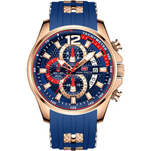 mf0350g 02 mini focus watch for men blue dial rubber strap quartz battery analog chronograph
