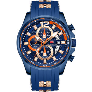 mf0350g 03 mini focus watch for men blue dial rubber strap quartz battery analog chronograph