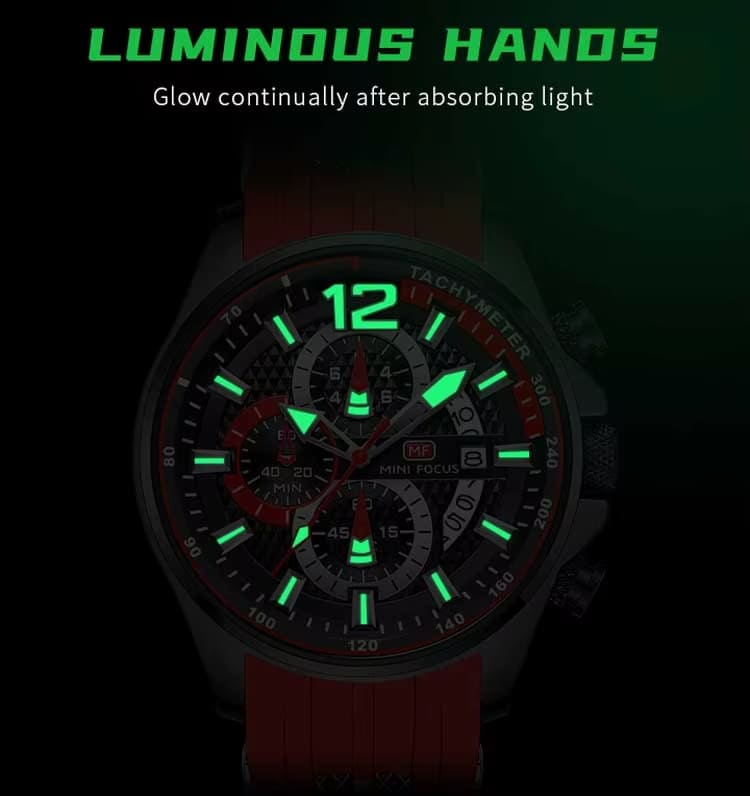 mf0350g mini focus watch for men black dial rubber strap quartz battery analog chronograph 13
