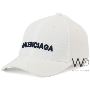 balenciaga baseball cap white color cotton hat for men