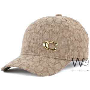 coach baseball cap beige color cotton hat for men