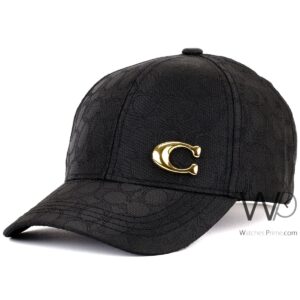 coach baseball cap black color cotton hat for men