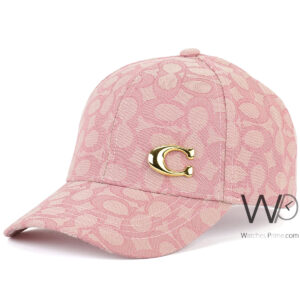 coach baseball cap pink color cotton hat for men